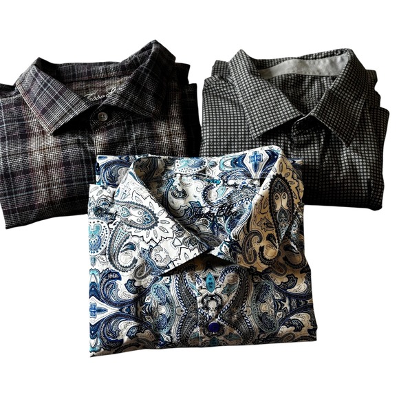 Tasso Elba Other - Lot of 3 Mens Shirts Size XXL Tasso Elba Paisley Plaid Work Shirt